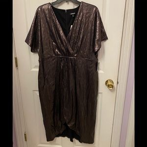 Express Gunmetal Sequin Party Dress Short Sleeves - image 1